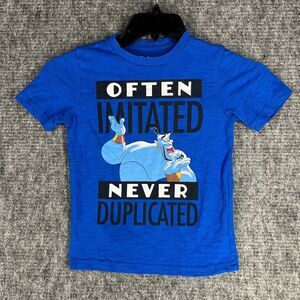 Aladdin Shirt Kids Youth Small (6/7)‎ Blue Genie Disney Short-Sleeve Souvenir